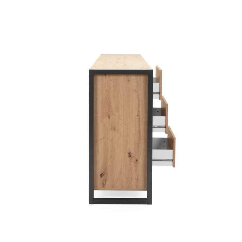 Credenza madia moderna quercia con cassetti stile urban cm 160 x40 x 88 h EFFEZ