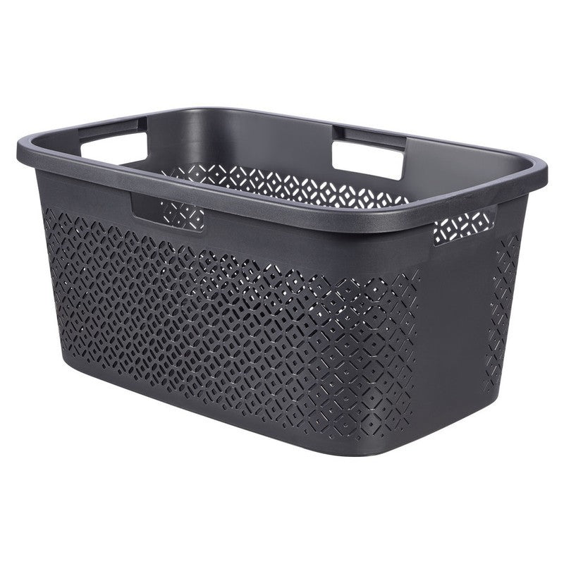 Cesta portabiancheria Curver Terrazzo nero 47l cm 38,7x29x59,3 h