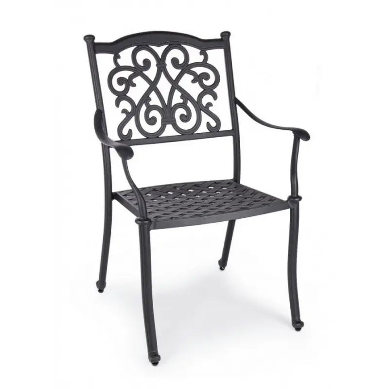 Set 4 sedie Ivrea in alluminio antracite cm 65x60x92h