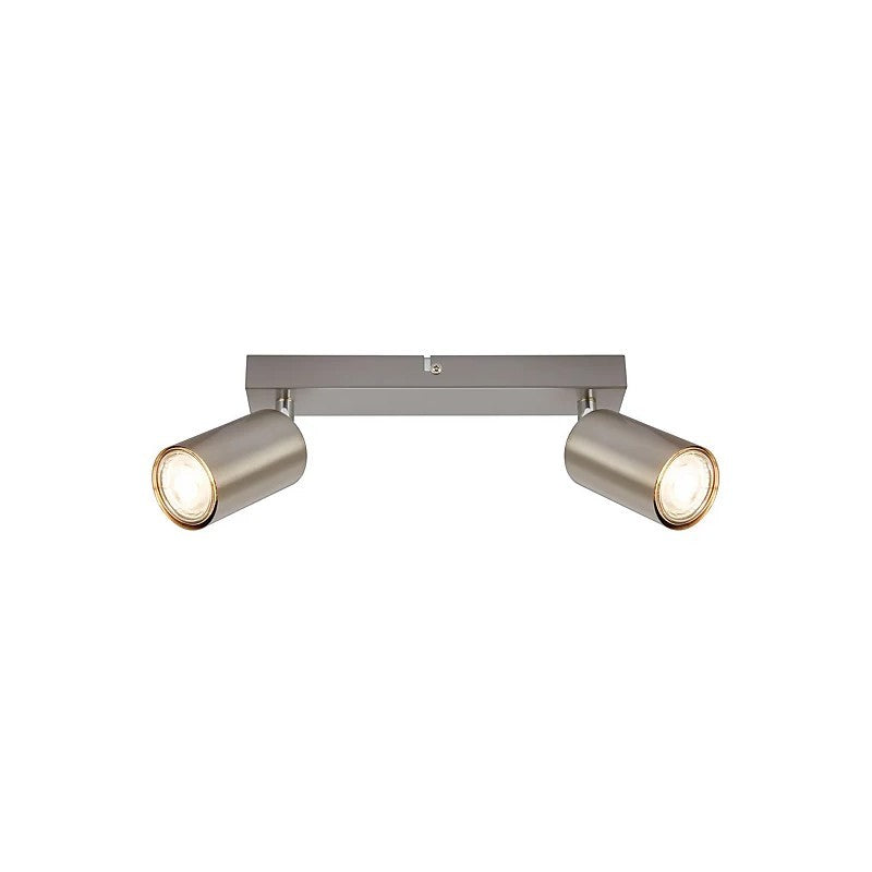 Faretto soffitto 2xGU10 orientabile nickel satinato 15,5 x 5,5 x 25,5 cm