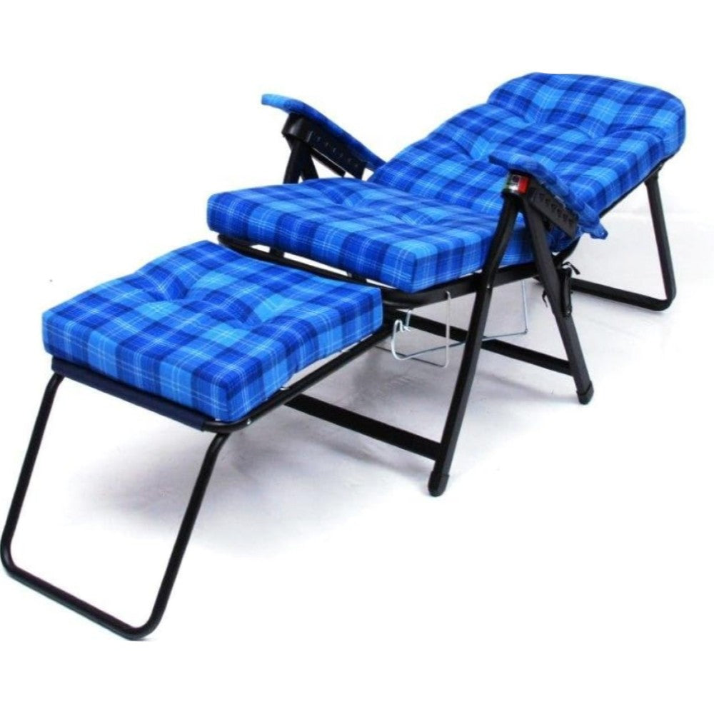 Straio Karina blu con schienale regolabile e cuscino anatomico cm 68x68x110h