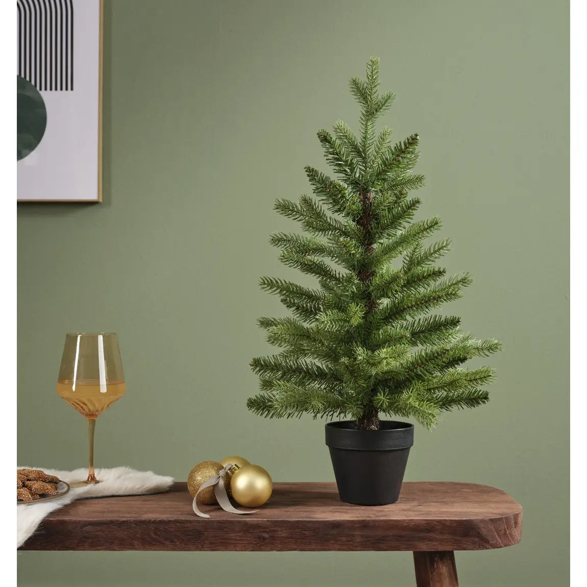 Mini albero di Natale Allison verde con vaso Ø30 × H45 cm