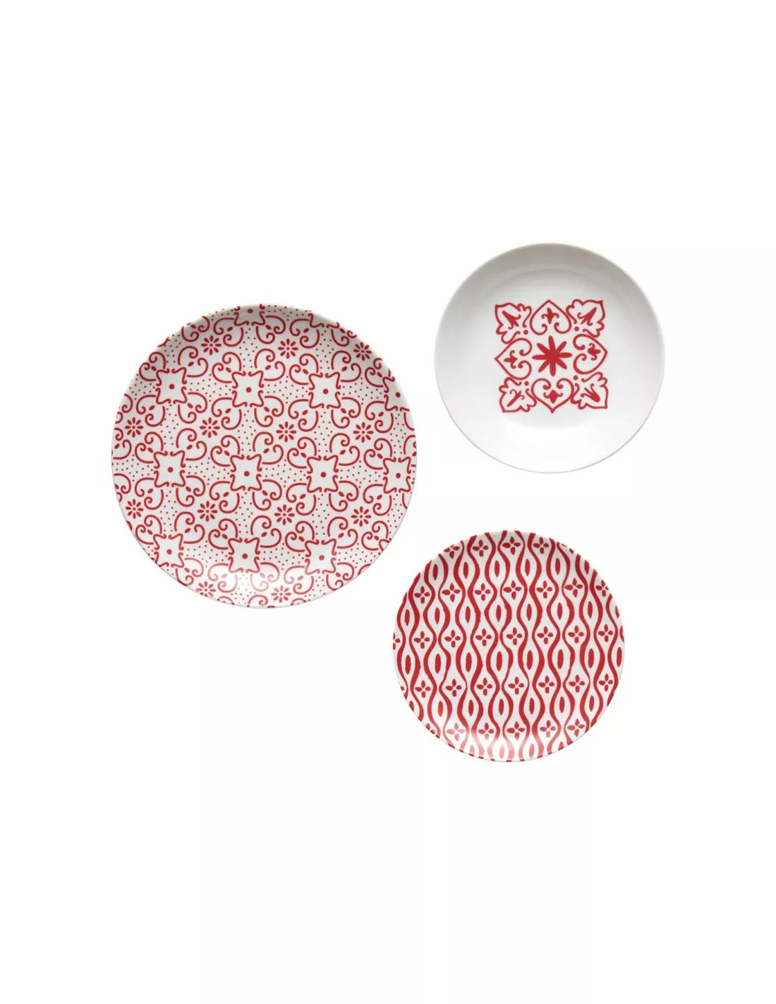 Set 6 posti tavola maioliche rosso brillante