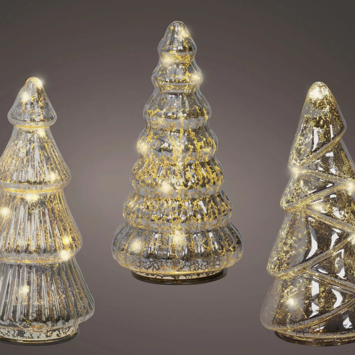 Albero di Natale in vetro trasparente con LED Ø9 × H17,5 cm