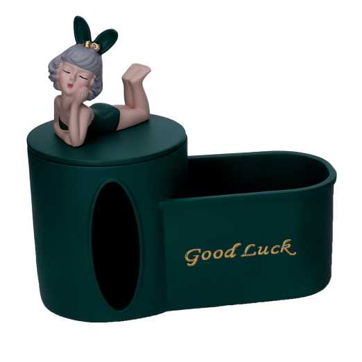 Donna resina svuotatasche verde cm 22x12h24