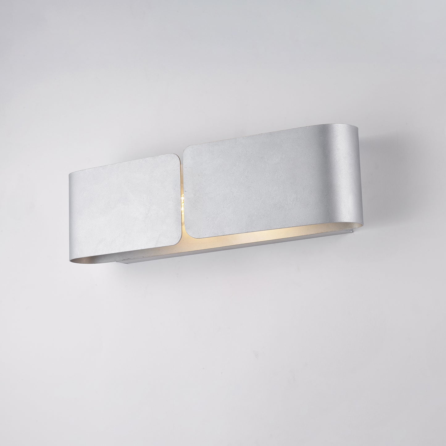 Applique Ferro Laccato Bianco Decor Argento 2 Luci 12x45x10 cm