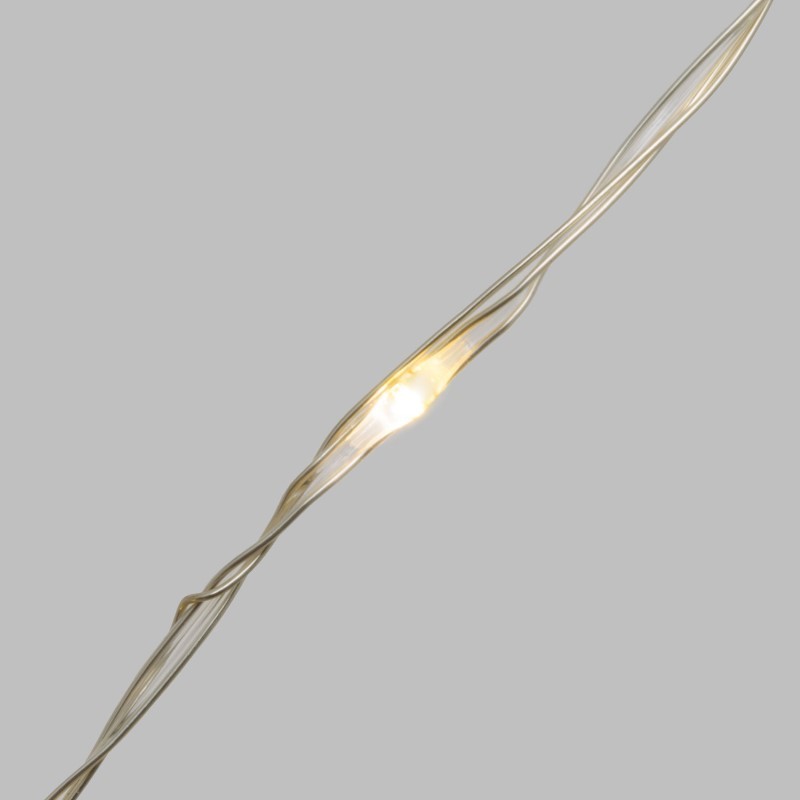 Catena MicroLED 500 - Bobina 25m - Bianco Caldo - Cavo Trasparente Argento