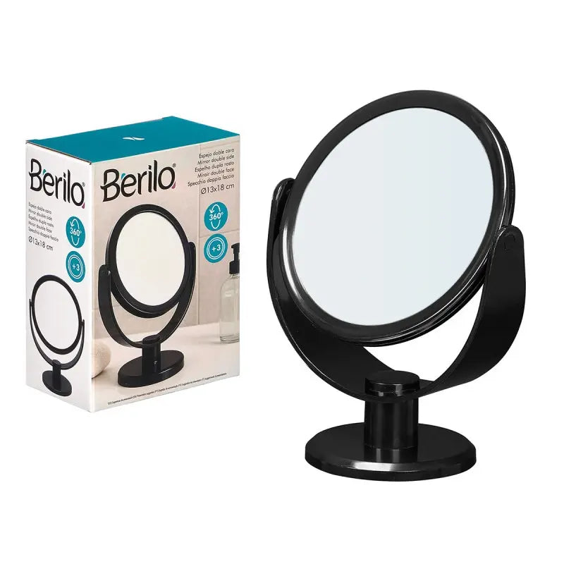 Specchio da tavolo double face nero cm 8x13x17,5h