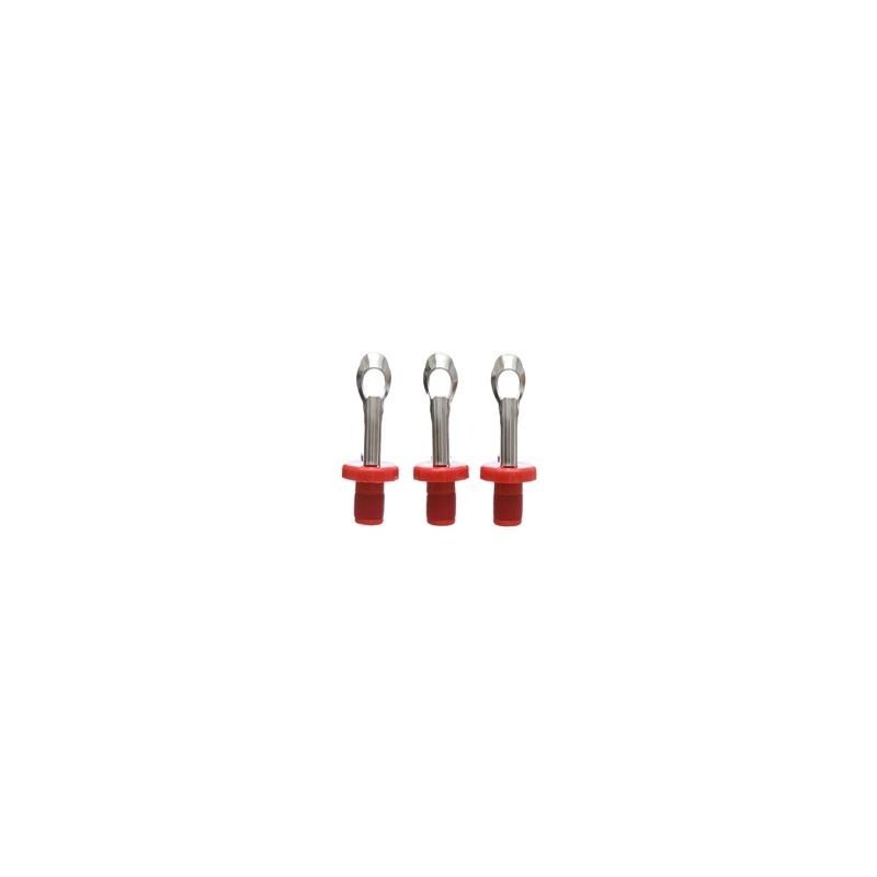 Set 3 tappi a pressione con levacapsule grigio 9 cm