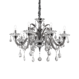 Lampadario a sospensione 8 luci grigio D 78 x H 52 cm