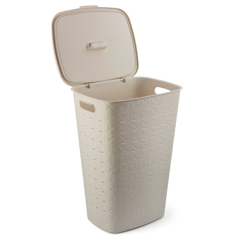Cesta portabiancheria Curver Softex crema 56l cm 42x31,6x60 h