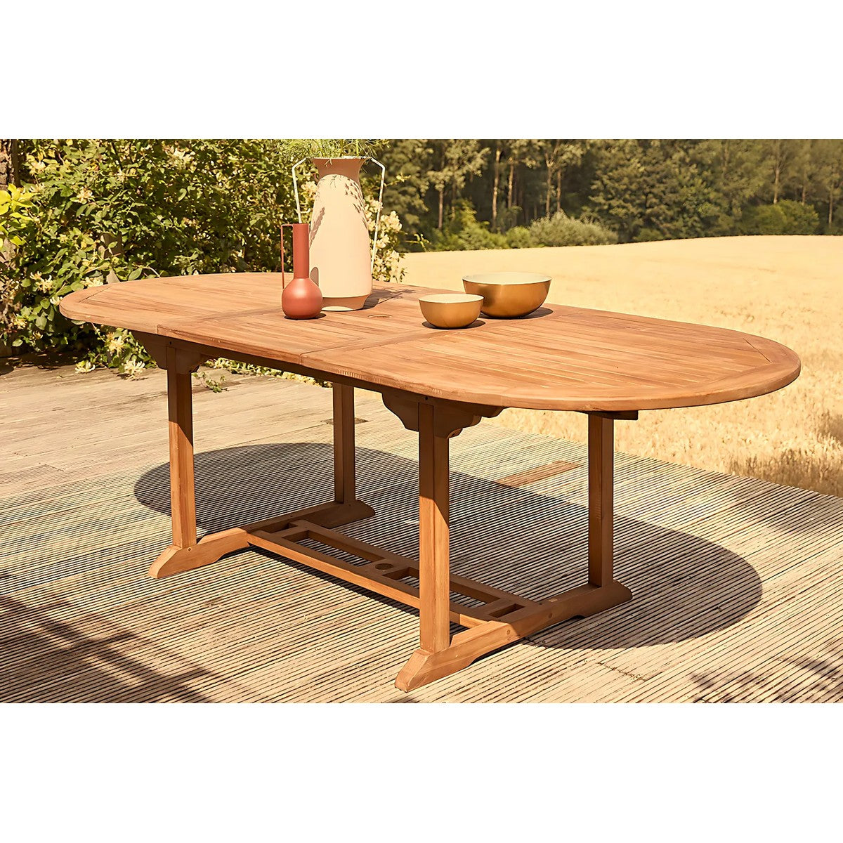 TavoloTexas allungabile in eucalipto cm 200-245-290 x 110 h