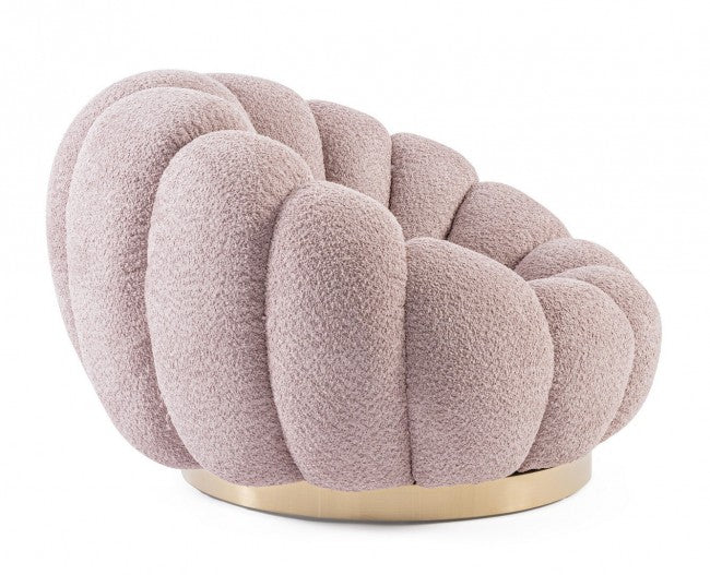 Poltrona girevole florel rosa antico 86x62x72