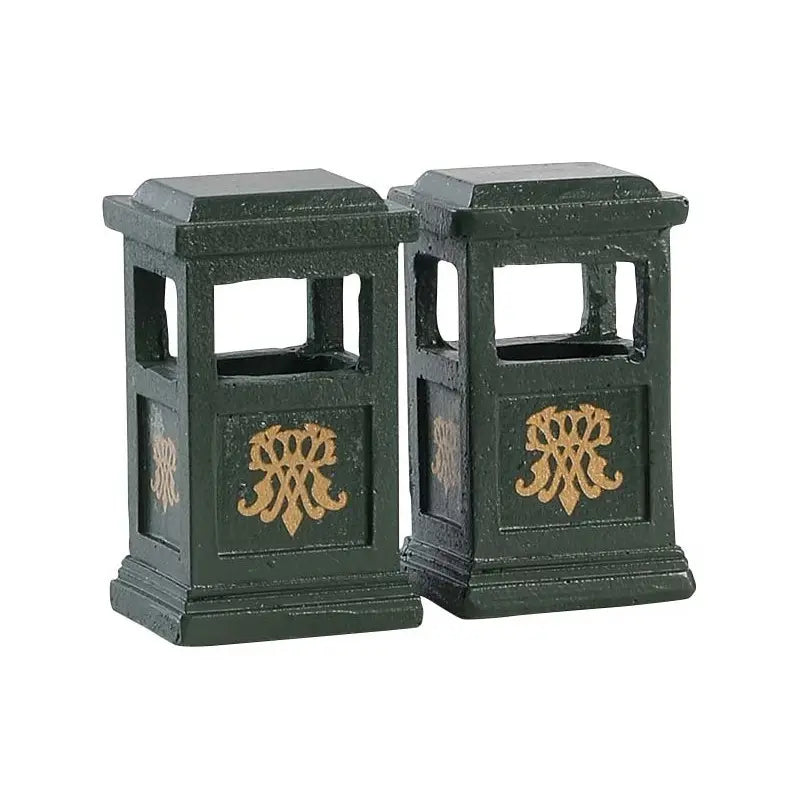 Lemax Green Trash Can set 2 pezzi - 5,2 x 2,1 x H4,4 cm