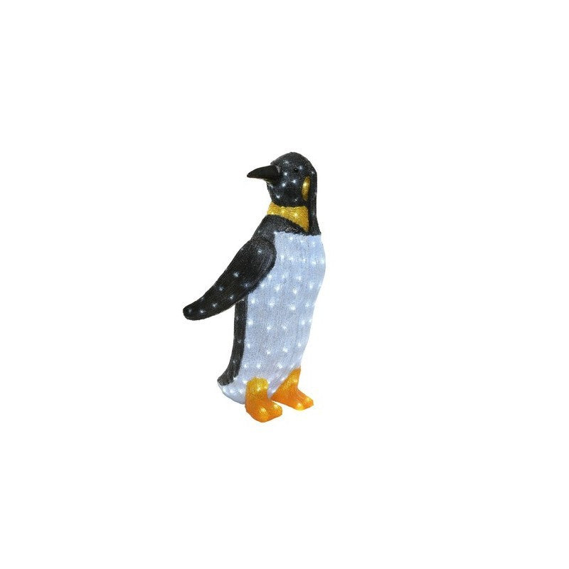 Pinguino natalizio luminoso in acrilico 47 × 47 × H83 cm con 200 LED bianco freddo