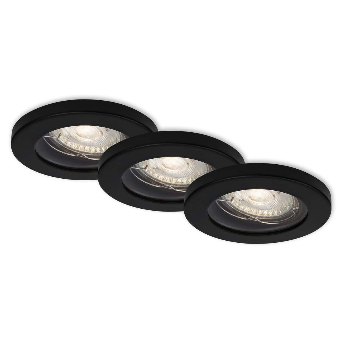 Set di 3 faretti da incasso 85 mm neri