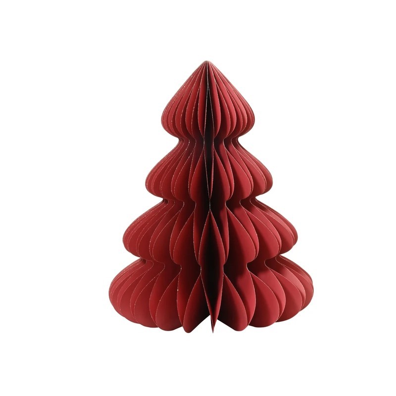 Albero di Natale decorativo in carta rossa Ø72 × H90 cm