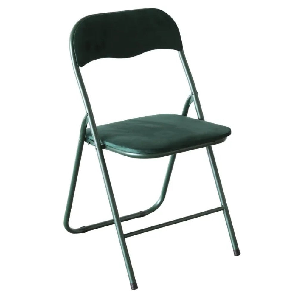 Sedia pieghevole amanda in velluto verde scuro