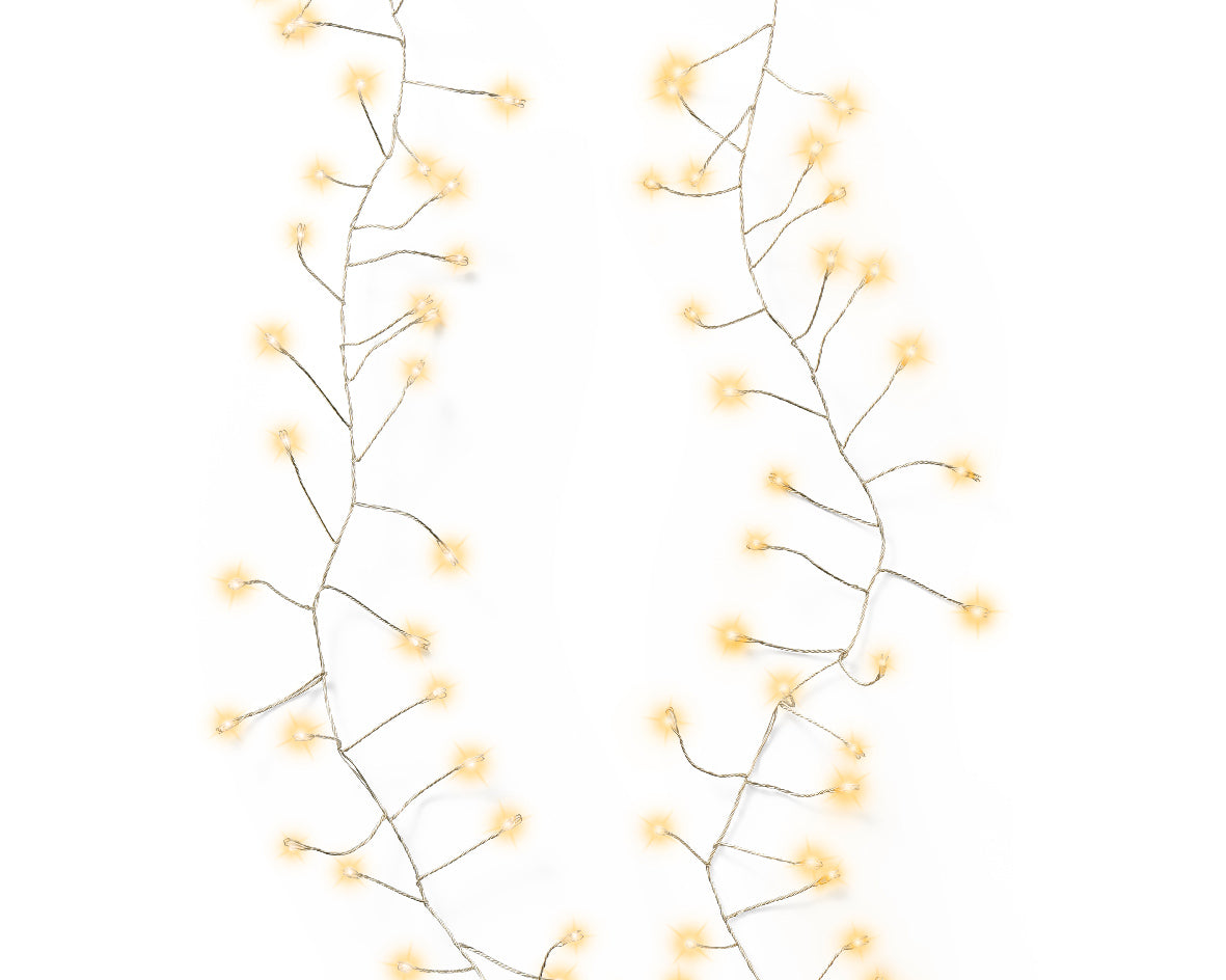 Catena luci LED 100 pz 120cm argento caldo