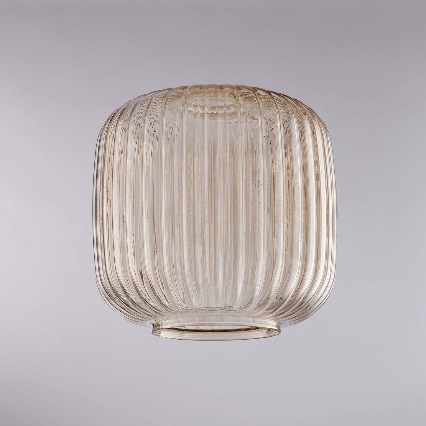 diffusore in vetro soffiato ambra con decoro rigatura in rilievo H.20 - Ø20