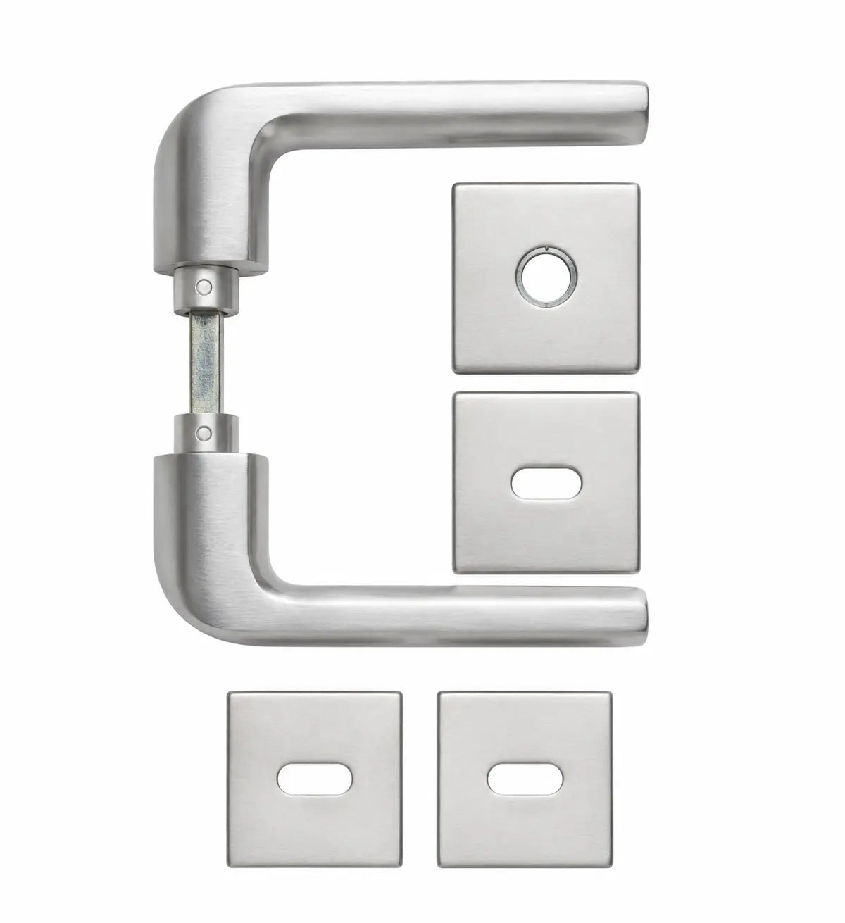 Coppia maniglie Carter Q8 con bocchetta foro chiave MM5 Zalor Cromo Satinato