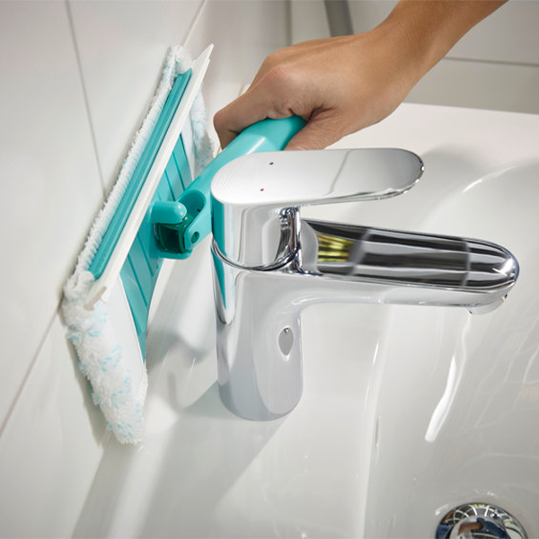 Panno per la Pulizia del Bagno con Lamina in Gomma e Snodo Girevole a 360° - Larghezza 20 cm