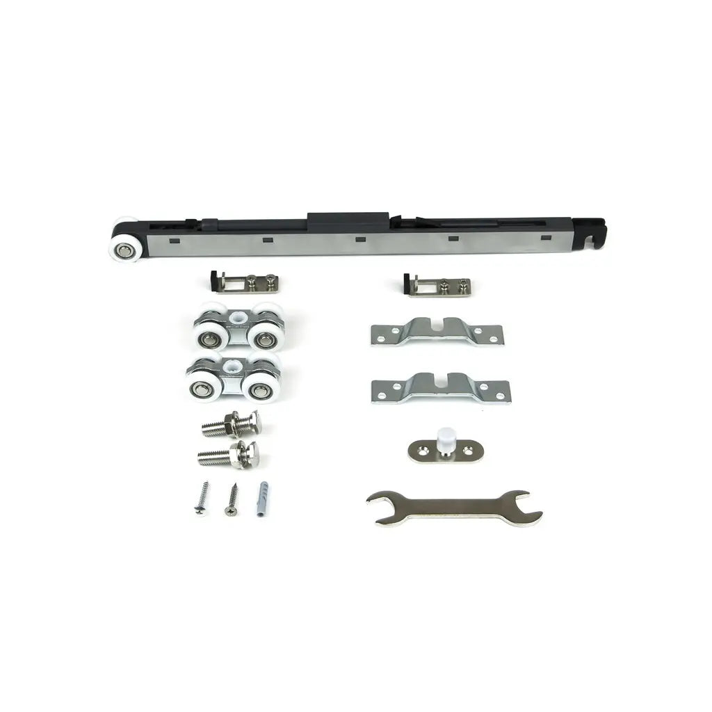 Kit di ferramenta per una porta scorrevole con chiusura soft Railway 80 kg,
