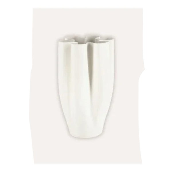 Vaso in ceramica Maeli bianco Ø19x32h