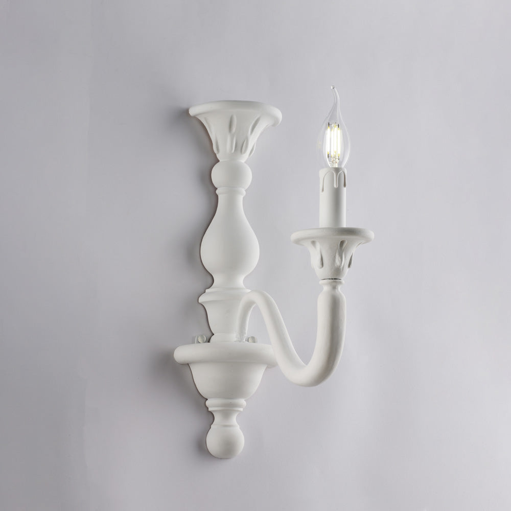 Applique in legno bianco shabby 1 luce H.41 - L.13 - P.26