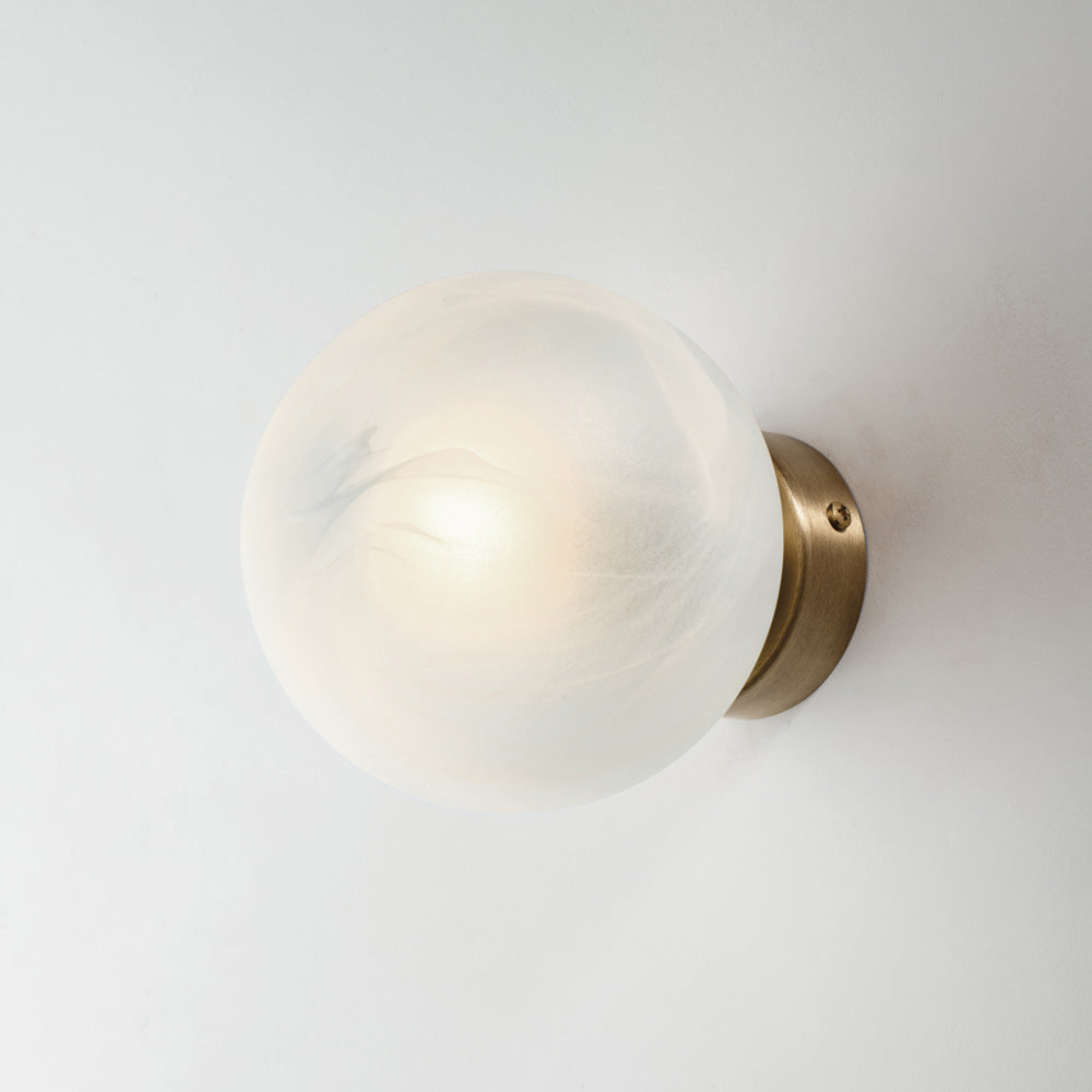 Applique in ferro cromo nero 1 luce con sfera dm.14 H.14 - L.14 - P.17