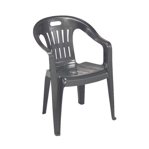 Sedia Piona antracite con braccioli 56 x 55 x 78 cm