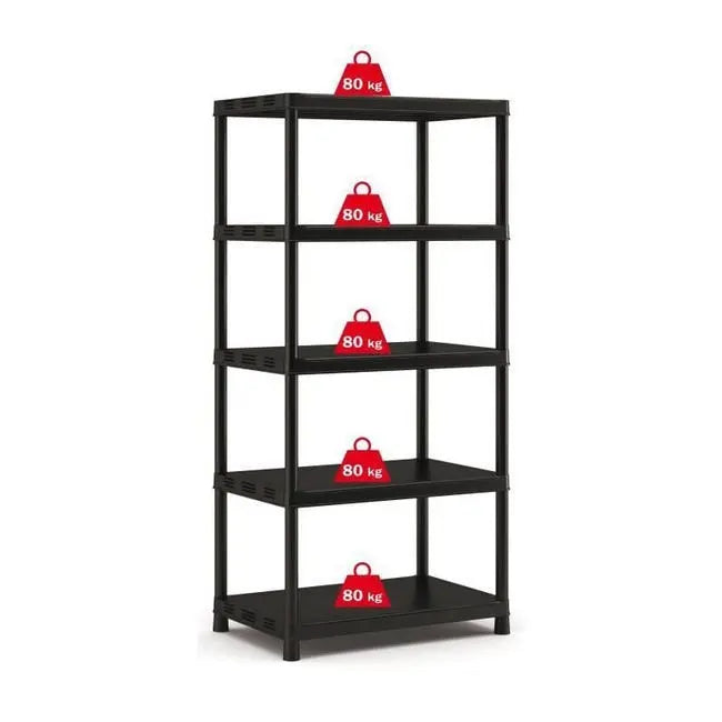 Scaffale Kis XL 5 ripiani nero cm 90x60x187 h