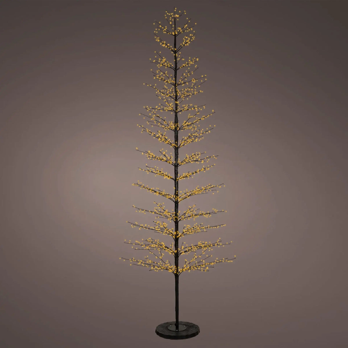 Albero di Natale in ferro con micro LED bianco caldo Ø110 × H270 cm da esterno