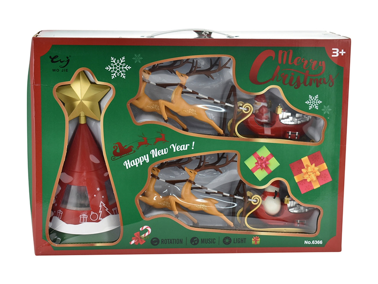 Puntale rotante con slitta, led e musica