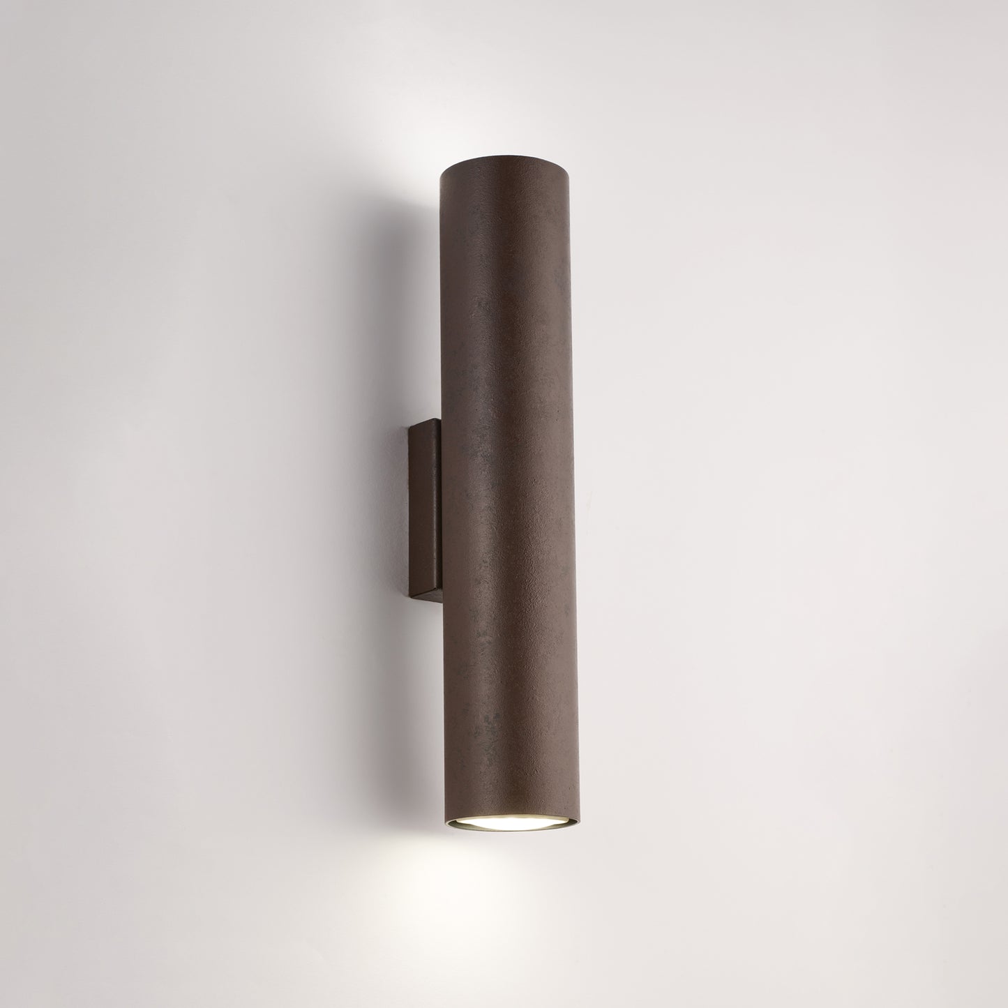 Applique in ferro laccato nero GU10 con decorazione effetto ruggine 2 luci H.30 - L.8 - P.6