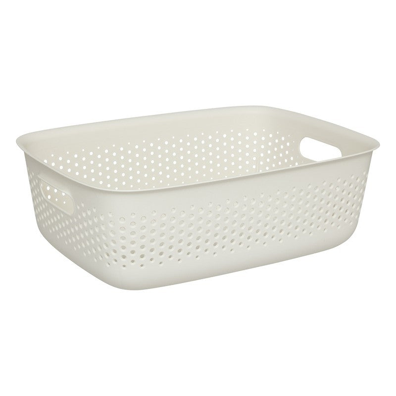 Cestino multiuso in plastica Tila crema 10 L