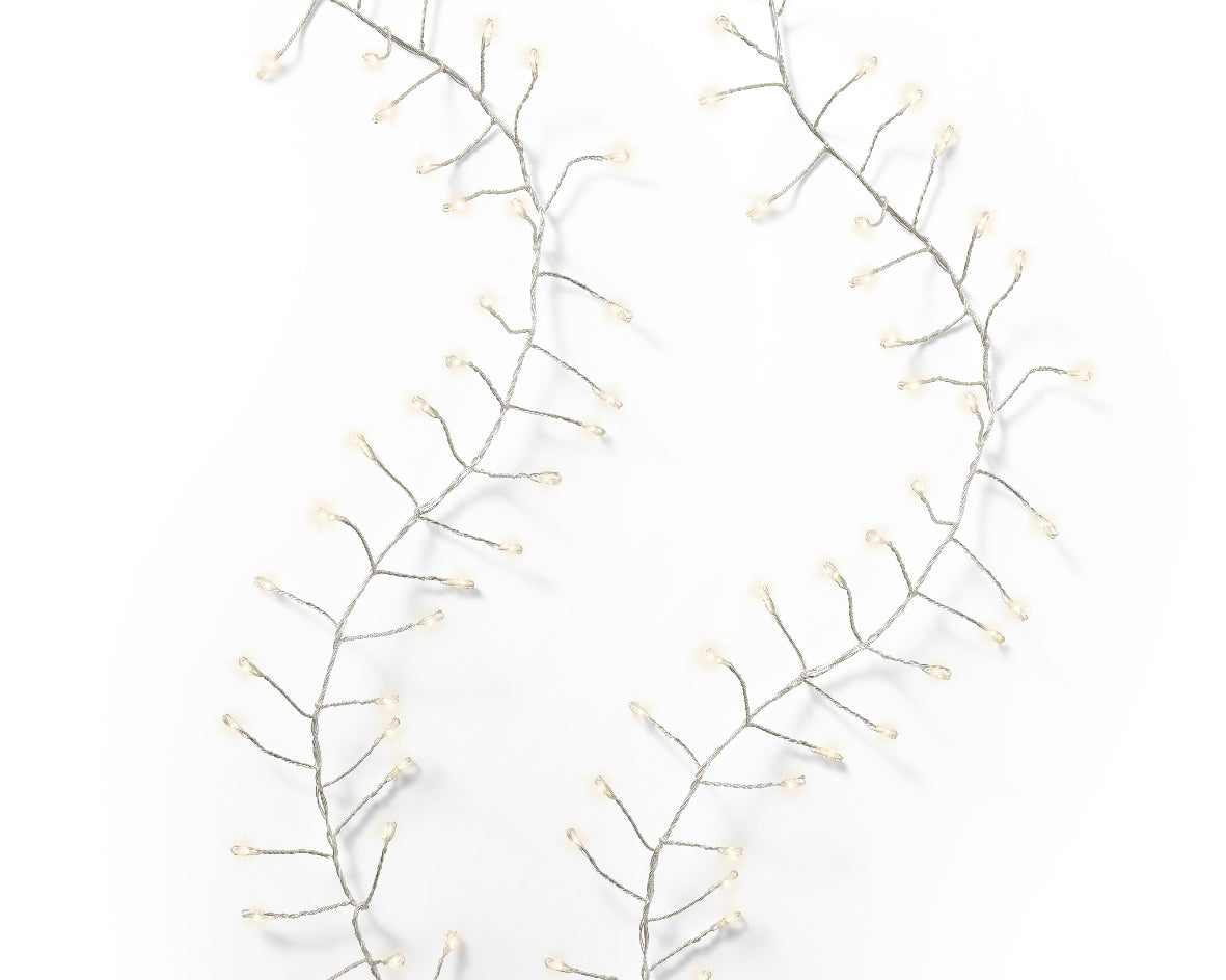 Catena luci LED 24m 1920 led argento/biano caldo