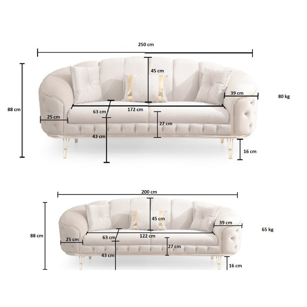 Divano 3 posti blu 250x88x88 cm