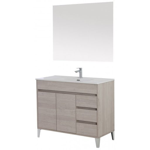 Composizione bagno Linea Mondo colore Rovere Chiaro due ante tre cassetti 102x47x h85 cm