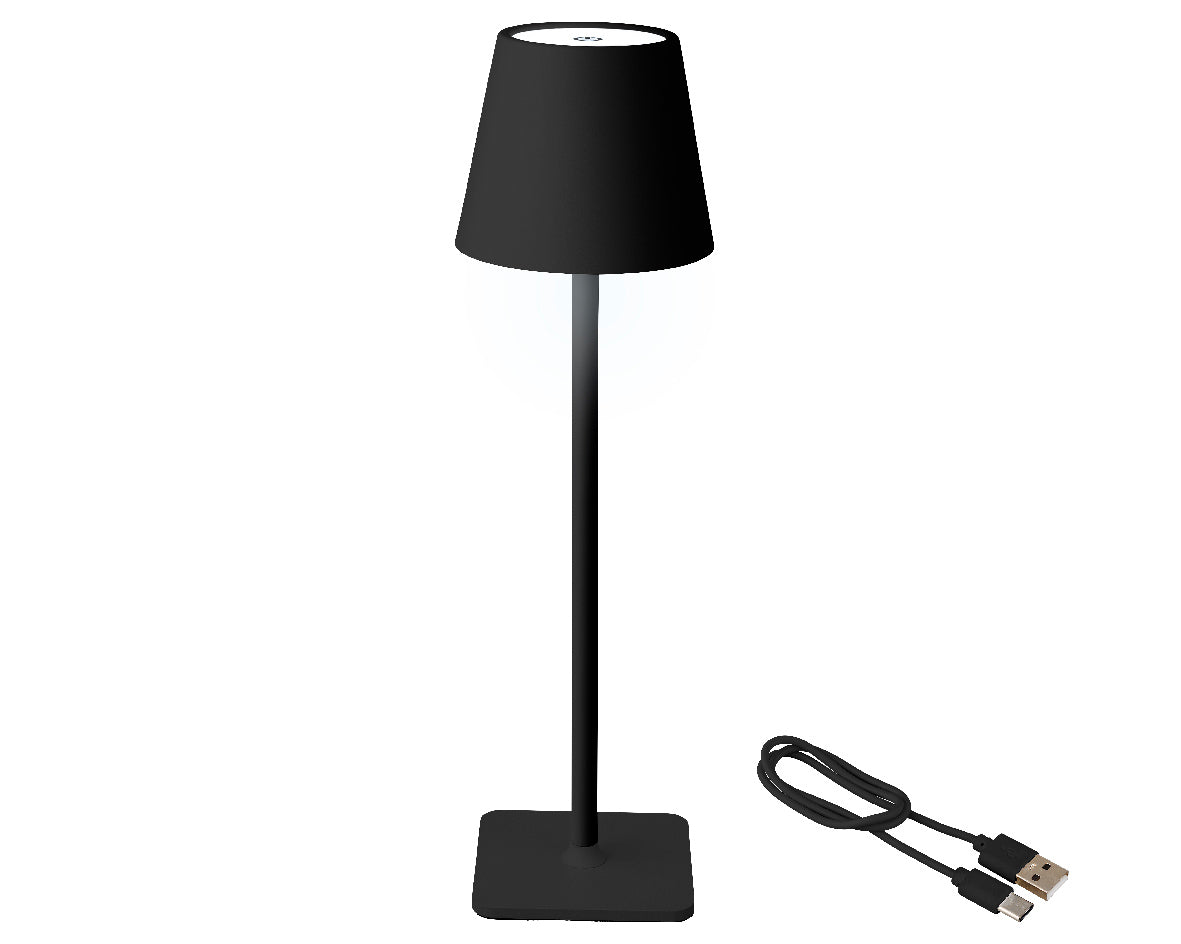 Lampada da tavolo LED 11x37 cm nera