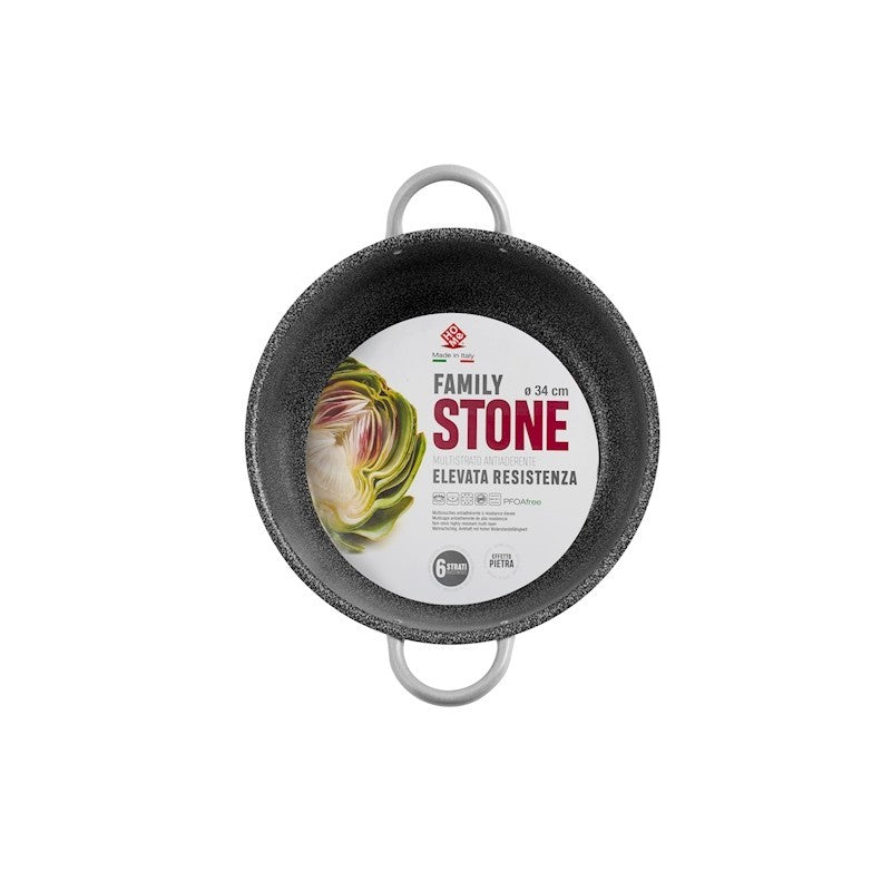 Casseruola 2 manici Family Stone Ø 34 cm antiaderente in alluminio