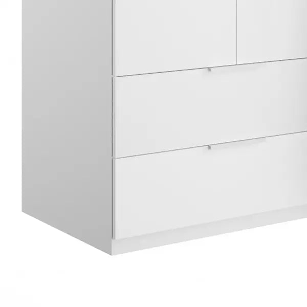 Armadio 3 ante e 2 cassetti cm 122x58 bianco