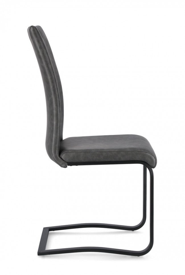 4x Sedia ecopelle antracite 42x56x102