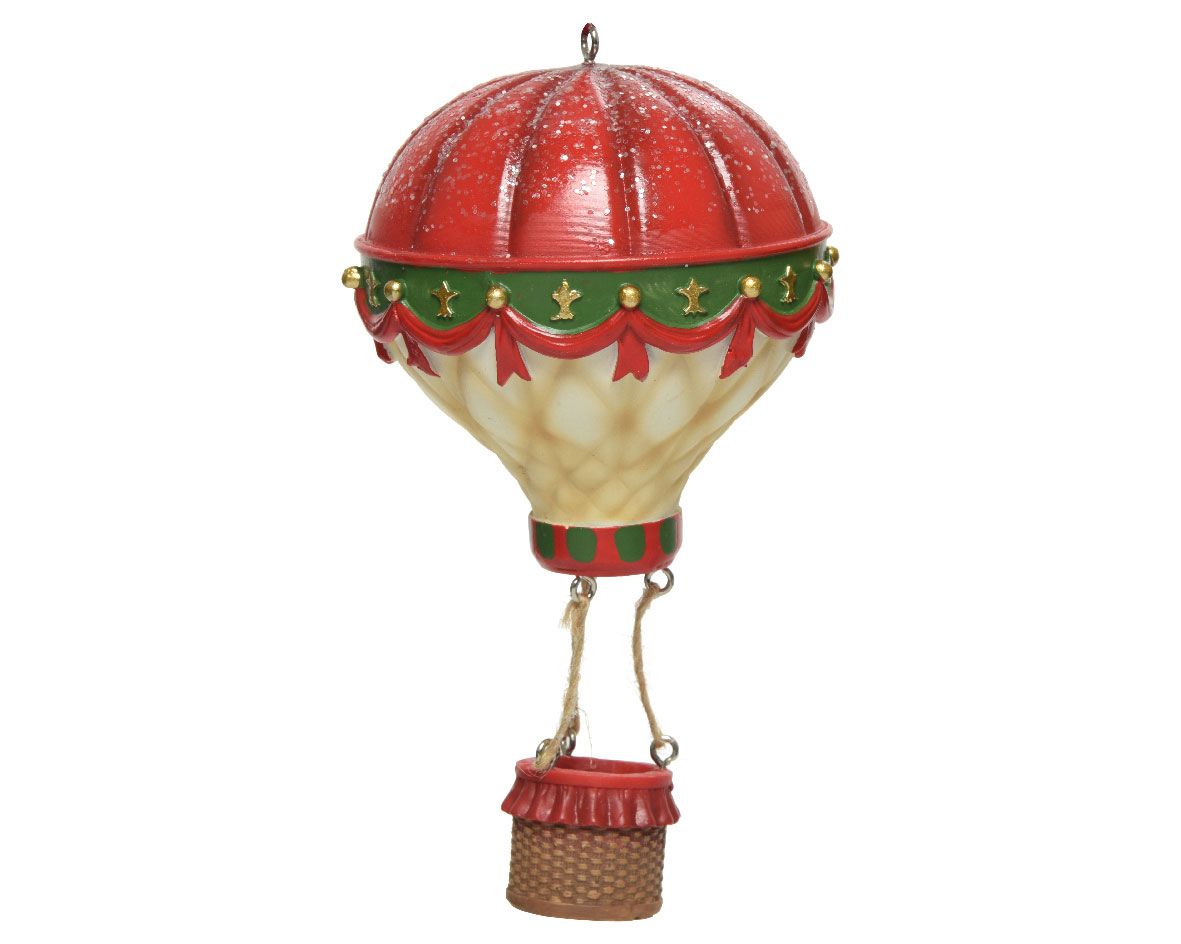 Mongolfiera rossa h.80cm con glitter