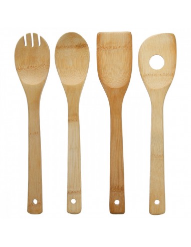 Set da 4 utensili da cucina in bamboo Naturale