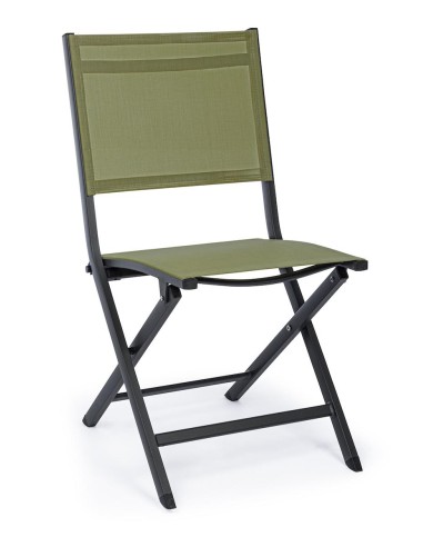 Sedia Per Esterno In Alluminio Antracite Verde Elin 47X57X H88 Cm