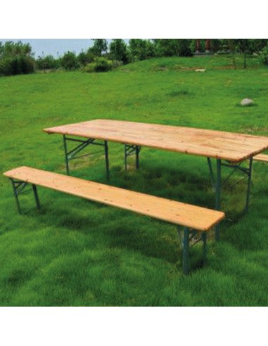 Set Birreria legno con tavolo 220x70cm