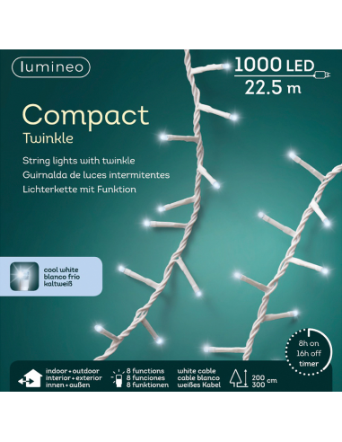Lici di natale LED COMPACT TWINKLE LIGHT OUTD  1000Led Metri 22.5