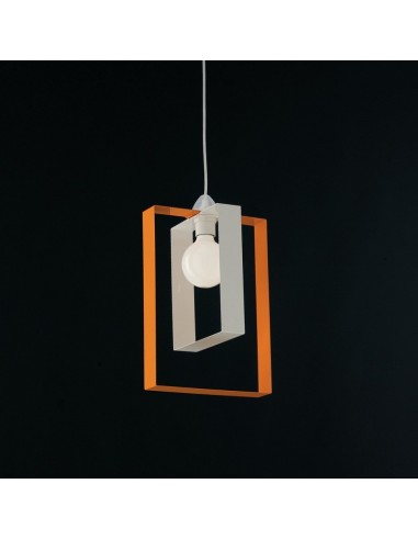 Sospensione moderna lampadario in ferro bianco arancio 25Xh.40 cm