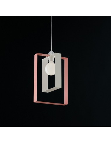 Sospensione moderna lampadario in ferro bianco rosa 25xh40 cm